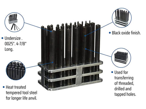 28 Pc Transfer Punch Set Three Thirty Second Inch To One Half Inch Machinist Tools Punches with black oxide finish