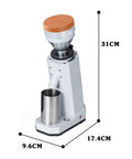 Kickstart Your Daily Grind With This Rock Solid Electric Coffee Grinder Featuring 40Mm Conical Titanium Burrs 19 Straight Forward Settings And A Generous 75G Bean Hopper For Fresh Bold Sips And Zero Hassle Cleanup Guaranteed, showcasing a sleek white design with stainless steel cup.