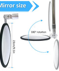 Telescoping Under Vehicle Inspection Mirror With Light For Easy Security Checks At Airports Border Crossings Sheriff Or Military Bases, 9 inch round mirror with 180 degree rotation, extendable handle visible