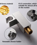 Brushed Nickel Solid Brass High Pressure Handheld Shower Head Detachable With 59-Inch Stainless Steel Hose And Adjustable Bracket Set
