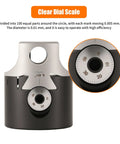 Dial scale of Nine Piece Two Inch Boring Head R8 Shank Tool Set With Half Inch Boring Bar, for precise machining adjustments.