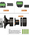 Battery slots and components for Keyless Entry Door Lock With Keypad And Smart Code, Easy Install Door Knob, Mute Mode For Silent Beeps.
