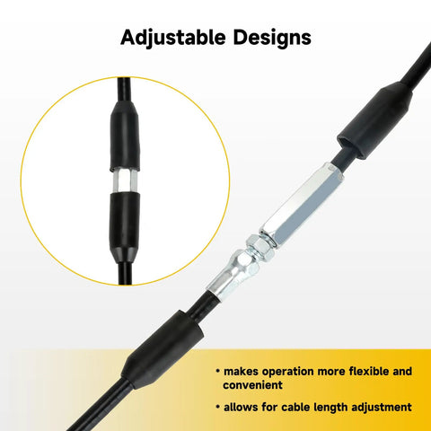 Close-up of adjustable design in Go Cart Throttle Cable Kit 75 Inch For Predator 212cc 196cc VM22 VM24 GX160 GX200 engines.