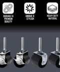 Heavy Duty Caster Wheels For Bed Frame Set Of Four With Two Locking And Two Non Locking For Easy Mobility Durable Steel Casters