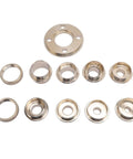 Top Shelf 11 Piece Router Template Guide Kit Rocking Heavy Duty Brass Bushings arranged in a detailed layout.