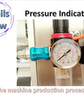 Close-up of pressure indicator for Top Tier Flat Surface Labeling Machine With Solid Vacuum Pump For Self Adhesive Labels.