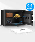 0.6 Cubic Foot Digital Safe with Electronic Keypad and Removable Shelf for Valuables Jewelry and Documents at Home Hotel or Office