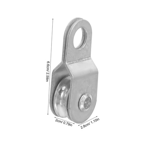 Beefy 12 Pack 6mm Rope Pulley Blocks With Swivel Bearings For Lifting And Load Handling, size-marked metal pulley block