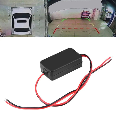 12V DC Car Rearview Camera Power Relay Capacitor Filter Rectifier Kit for stable 12V supply to backup camera with wiring