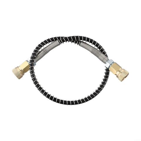 Bad Ass High Pressure Stainless Steel Air Hose Line M10x1 Male To Male With Awesome Coiled Spring Design For Tough Jobs Like Tank Inflation Rated Crazy Good At 4500 Psi Reliable Leak Proof Performance For Any Job Site, 50cm coil