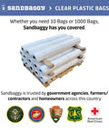 Heavy Duty White Gaylord Box Liners For Industrial Tote Bins Up To 55 By 55 By 75 Inches, Knockout 1.5 Mil Plastic Bags With One Month Uv Armor, Pack Of 4 Tough As Nails Waste Liners on a pallet.