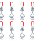 8 Pcs Adjustable Toggle Latch Clamp Heavy Duty Iron Draw Latch with red handles arranged in rows