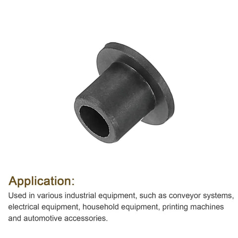 Black flanged sleeve bearing from 8 Pack Flanged Sleeve Bearings POM Plastic Bushings 3mm ID 4mm OD 5mm Length With 7.5mm Flange 0.7mm Thick