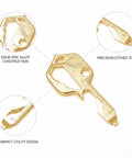 Compact Keychain Multitool For Quick On-The-Go Adjustments And Everyday Carry Organization, zinc alloy construction, gold finish