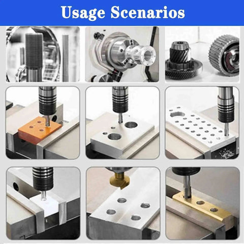 Various usage scenarios of Heavy Duty Electric Tapping Machine M3 To M16 With 360 Degree Adjustable Arm and Eight Piece Collet Set.