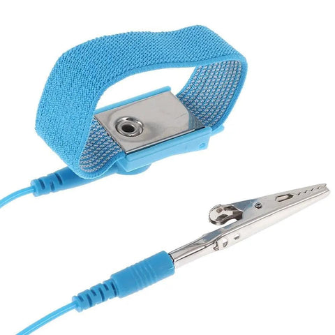 Adjustable Anti Static Wrist Strap Kit Ten Pack For ESD Protection And Grounding, with clip and blue strap for electronics repair
