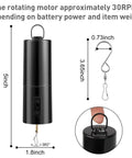 Dope Battery Operated Wind Spinner Motor With Free Stainless Steel Swivel Hook For Outdoor Garden Decor Black Disco Ball Hanging Display Compact 5.5 Inch Length Easy Hang And Spin Battery Not Included, 5.5in black motor