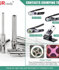 JRready Deutsch Dtm Connector Pins And Sockets Size 20 Solid Contacts Set with various crimping tools in the image.