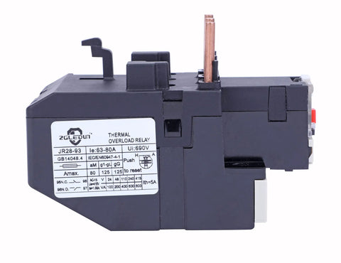 Side view of Beefy Heavy Duty Thermal Overload Relay For Motors 55 To 70 Amp 690V 50 60Hz With Phase Loss Protection Compact Size