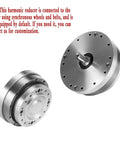 Next Level Precision Harmonic Drive Reducer Paired With An Input Axial Servo Motor, showcasing metal construction and paired design.