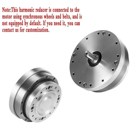 Next Level Precision Harmonic Drive Reducer Paired With An Input Axial Servo Motor, showcasing metal construction and paired design.