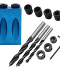14 Piece Pocket Hole Jig Set With 15 Degree Dowel Drill Joinery Kit And 6 8 10mm Drive Adapters For Woodworking And Carpentry