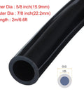 Heavy Duty High Temp Silicone Tubing 6.6 Ft 5/8 In ID By 7/8 In OD Black Flexible Hose With Diameter Dimensions