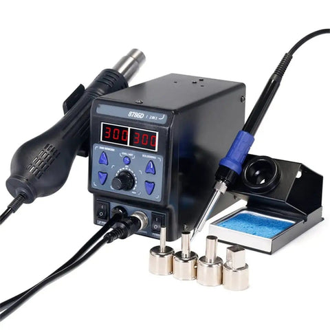2 In 1 Soldering Station With 700W Hot Air Gun And Soldering Iron, SMD Rework Tool For Electronics