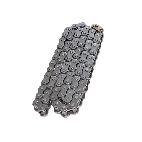Heavy Duty 05B Reinforced Roller Chain With 2.5 Point Pitch And 8mm Spacing Features Sturdy Carbon Steel Build for small drive assemblies.
