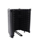 Foldable Soundproof Recording Panel With Abs And Eva Foam Acoustic Treatment Stand Mount Vocal Booth Panel, 255x138mm, black foam design.