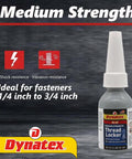 Blue Medium Strength Thread Locker For Metal Fasteners 0.34 Oz Bottle Removable With Hand Tools Locks Threads On Metal