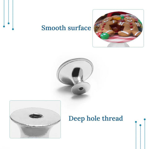 Pretty Dang Slick Antique Stainless Steel Cabinet Knobs And Drawer Handles 2 Pack Heavy Duty Round Pulls For Kitchen Bedroom Furniture. Close-up of smooth surface and deep hole thread.