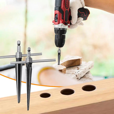 Bridge Pin Hole Tapered Reamer Set with T Handle Chamfer Reamers drilling wood for smooth finish, visible 3-13mm and 5-16mm sizes