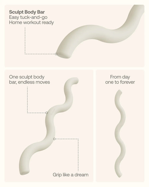 Curved design Weighted Body Bar For Your Home Gym Grind - All In One Barbell for versatile workouts with durable ivory finish