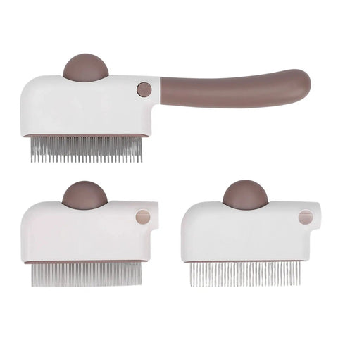 Ultimate Pet Grooming Kit For Dogs Includes Self Cleaning Deshedding Brush And Combs To Slash Shedding And Keep Fur Soft For Long Short Hair Breeds. self-cleaning comb set with metal teeth