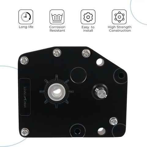Fifth Wheel Landing Gear Box For Your RV Aluminum Gearbox Replacement 276602 179015 LG179015 top view with bolt details