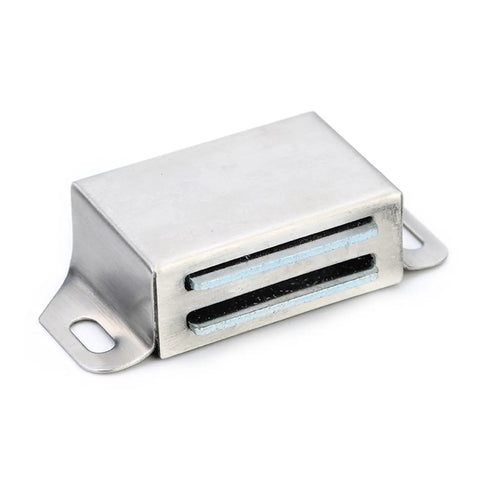 Stainless Steel Magnetic Cabinet Catches 10 Pack Push To Open Touch Latch Dampers with Screws angle view