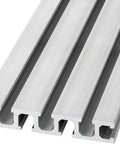Top Tier Heavy Duty Aluminum T Track Rail 48 Inches Long For Woodworking Jigs And Shop Fixtures showing multiple extrusions.