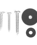 Tarnish-Proof Stainless Steel Barn Door Lock Kit With No Fuss Easy Install For Sliding Barn Doors And Hanging Rails Includes 3 Metal Sheets 4 Gaskets And 5 Screws For A Solid Long Lasting Lock Up. Screws and gaskets kit