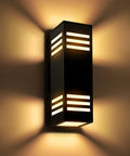2 Pack Modern Outdoor Wall Lights Up And Down Aluminum Sconces IP65 Waterproof With E26 Bulbs Warm 2700K on wall