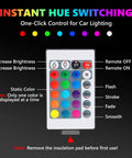 Remote control for Dodge Charger Dope RGB Full LED Side Marker Lights Kit For 2015-2023, showing color and mode buttons.