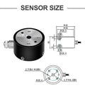 Beefed Up Static Torque Sensor For Motors And Gearboxes 5 To 100 Nm Measuring Sensor With Easy Install Dual Flange Mount dimensions