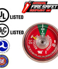 50 Pack 100 PSI UL Rated Stainless Steel Water Fire Extinguisher Gauge showing pressure dial with UL and ULC listings.