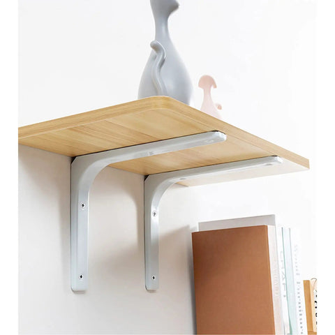 Heavy Duty Wall Mounted Metal Shelf Brackets Flat Out Reliable Furniture Supports Rust Proof Water Resistant Build Set Of Two under wood shelf