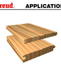 Beadboard Tongue and Groove Router Bit With One Half Inch Shank and One and Seven Eighths Inch Diameter, Two Cutters to Route One Quarter Inch or One Sixteenth Inch Tongue and Groove Joints in Hardwood or Softwood for Pro Level Cabinets and Trim application showing wood jointed panel