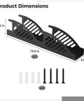 Beefy Heavy Duty Jack Stands Wall Mount Storage Racks For Garage, 16 Inch Steel Organizer with screws, black 15.9 x 2.95 in rack
