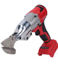 Powerhouse Cordless Sheet Metal Cutter With Variable Speed And 360 Rotating Head featuring metal blades and ergonomic handle.