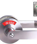 Heavy Duty Designer Commercial Lever Door Lock With Bathroom Privacy Indicator Vacant Occupied Sign Restroom Door Handle Satin Chrome