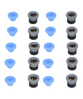 10 Piece Pneumatic Valve Connector Heads For Extruder 3D Printer Accessories PTFE ECAS04 shown in rows with blue and gray caps