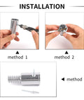 Installation steps for Two Pack Threaded Tip Replacement Kit for Mop and Broom Poles Ultra Durable Metal Handle Tips With 1 Inch Thread